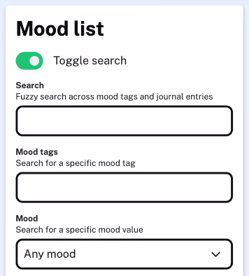 Screenshot showing the fuzzy search functionality