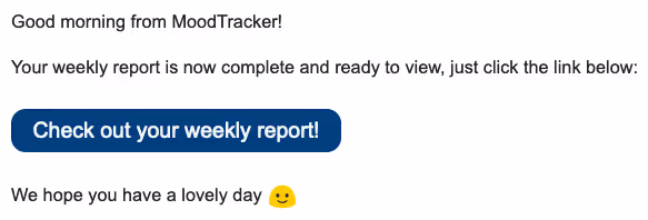 Screenshot demonstrating the new weekly emails feature